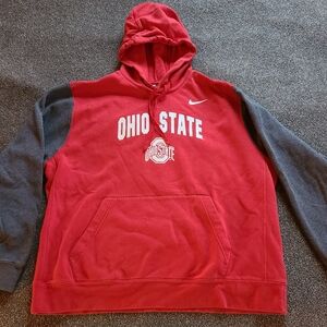 Mens Nike Ohio State Buckeyes Hoodie Size XL colliegate red and gray casual